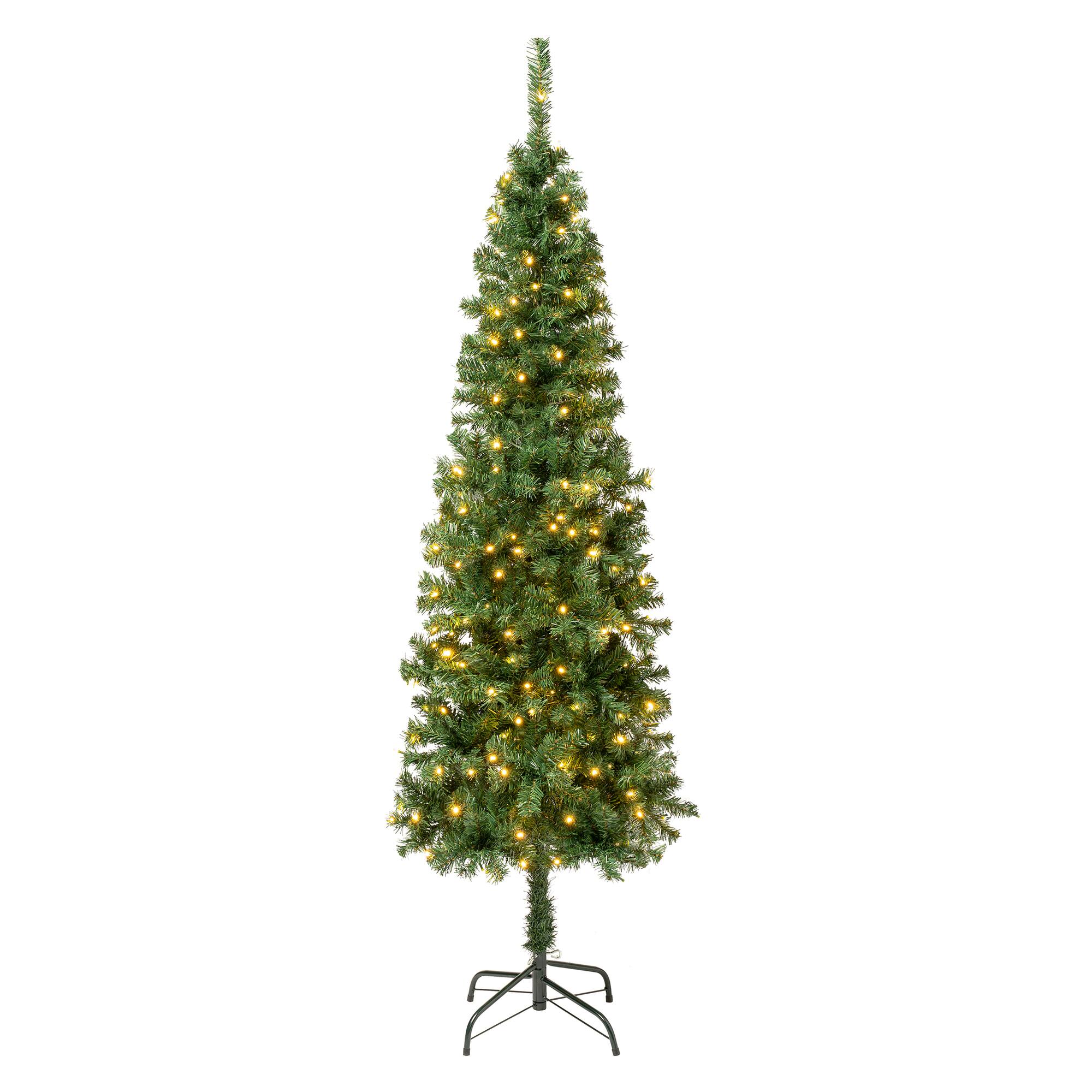 6ft. Pre-Lit Linden Spruce Artificial Christmas Tree, Warm White LED Lights